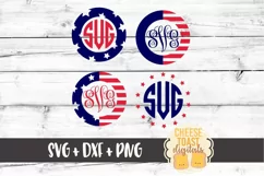 Patriotic Fourth of July Monogram Frames - SVG PNG DXF Files Product Image 1