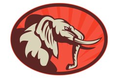 angry african elephant bull side view Product Image 1