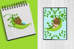 African American Peas in a Pod, nursery, newborn clipart Product Image 4