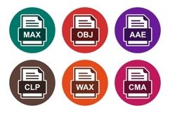 Set Of File Formats Icons Product Image 1