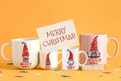 Christmas Gnome Family. Christmas Gnomes. Watercolor clipart Product Image 3