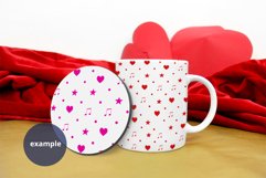White Coffee Mug Round Coaster mockup Valentine's Day PSD Product Image 3