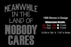 Nobody Cares - Sarcastic dRhinestone SVG Template Product Image 2