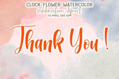 Clock Flower Watercolor Sublimation Clipart Product Image 10
