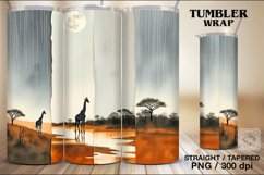 4 Giraffe Tumbler Sublimation, 20 oz Tumbler Wrap Product Image 5