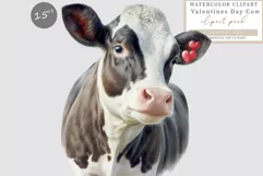 Cow clipart, Love clipart, Valentines Day clipart Product Image 1