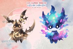 Cute Element Monsters Watercolor Sublimation Clipart Product Image 11