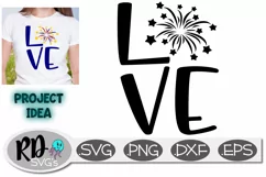 LOVE Fireworks - A 4th of July Cricut Cut File Product Image 1