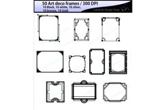 art deco frames / art deco frames clipart / art deco frames silhouette / art deco gold frames / art deco silver frame / digital/High Quality Product Image 1