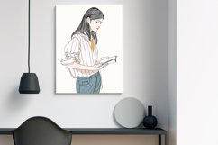 Art Print | Wall art Woman standing and reading a book Product Image 5