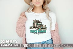 Truck Driver Wife | Leopard Semi Truck Sublimation Design Product Image 2