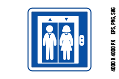 Blue Elevator Sign Product Image 1