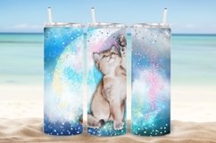 Cat in the Sky Skinny Tumbler Wrap Sublimation Product Image 3