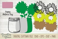 Layered Mother's Day Sunflower - SVG - PNG - EPS - DX Product Image 4