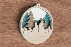 Christmas ornament laser cut file - Bunny family of 6 Product Image 4