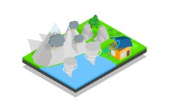 Hurricane concept banner, isometric style Product Image 1
