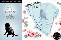 Floral Saint Bernard Dog svg file for cricut, for silhouette Product Image 4