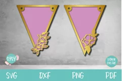 Floral Banner SVG | Bunting Banner SVG| Birthday Banner SVG Product Image 1