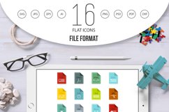 File format icons set, flat style Product Image 1