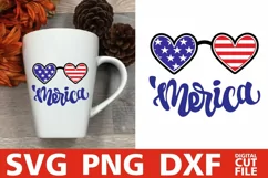 Merica svg, Patriotic svg, 4th of July svg, Sunglasses svg Product Image 2