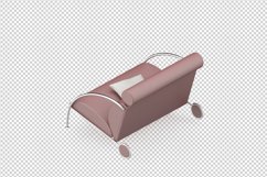 Isometric Arm Chair 3D isolated render Product Image 1