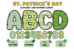 ST PATRICK Alphabet PNG Clipart, St Patrick letters doodle Product Image 1