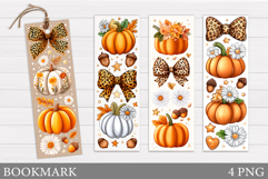 Pumpkin Bookmark Design. Fall Bookmark Printable Product Image 1