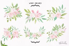 Watercolor Union Clipart Bouquets Flowers White Pink Summer Florals  Product Image 5