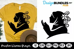 Hijab Woman | Muslim Woman Prayer | Prayer Hands SVG Product Image 1