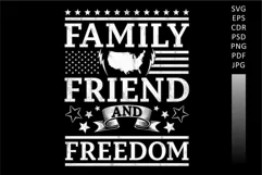 Typography American Themes - Family Friend And Freedom Product Image 2