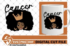 Cancer Zodiac Sign svg, Horoscope svg, Black Woman, Drip Product Image 1