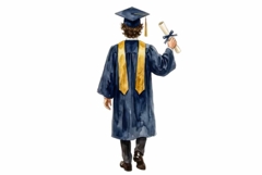 Man Graduate Viewed from Behind Clipart Product Image 1