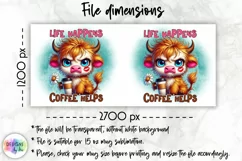 Funny Highland Cow Mug Wrap, Sarcastic Coffee Mug Print Product Image 2