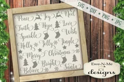 Swirly Christmas Words and Icons SVG DXF File Product Image 1