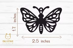 Butterflies Earrings SVG, Butterfly Earrings svg template Product Image 3
