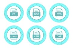 Set Of File Formats Icons Product Image 1