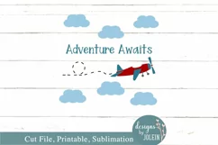 Adventure Awaits - Vintage Plane SVG, Sublimation, Printable Product Image 4