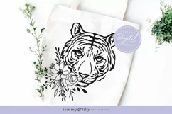 Flower Tiger SVG Cut File for Cricut and Silhouette Product Image 4
