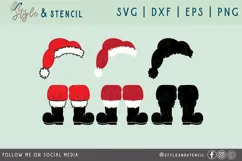 Santa Hat Boots Christmas SVG - PNG, DXF, SVG, EPS, Cut File Product Image 3