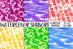 Watercolor shibori patterns Digital paper Product Image 1