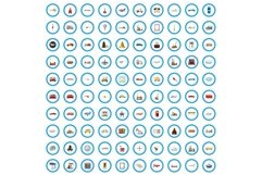 100 real estate icons set, cartoon style Product Image 1