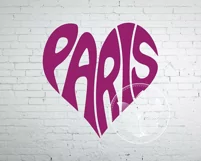 Paris SVG word art in a heart shape Product Image 1