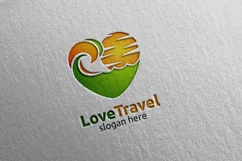 Travel and Tourism Logo with Love, Sea, and Beach Design Product Image 6
