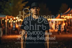 Halloween T Shirt Mockup Male, Black T-Shirt Mockup, d10 Product Image 1