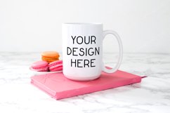 Mug Mockup 15 Oz Blank White Coffee Cup Macarons Product Image 1