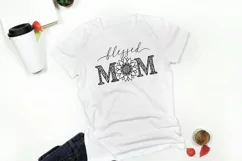 Blessed mom SVG mama Mothers day svg quote sunflower leopard Product Image 5