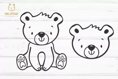 Little Bear with Flowers Crown Svg , Baby Bear Cut File, Ted Product Image 3