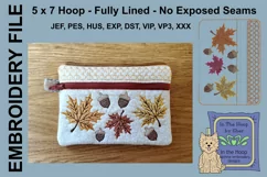 ITH Autumn Leaves Zipper Bag - Lined, 5X7 HOOP Product Image 1