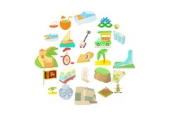 Holiday in Brazil icons set, cartoon style Product Image 1