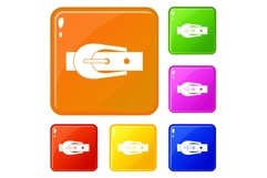 Elegant trousers belt icons set vector color Product Image 1